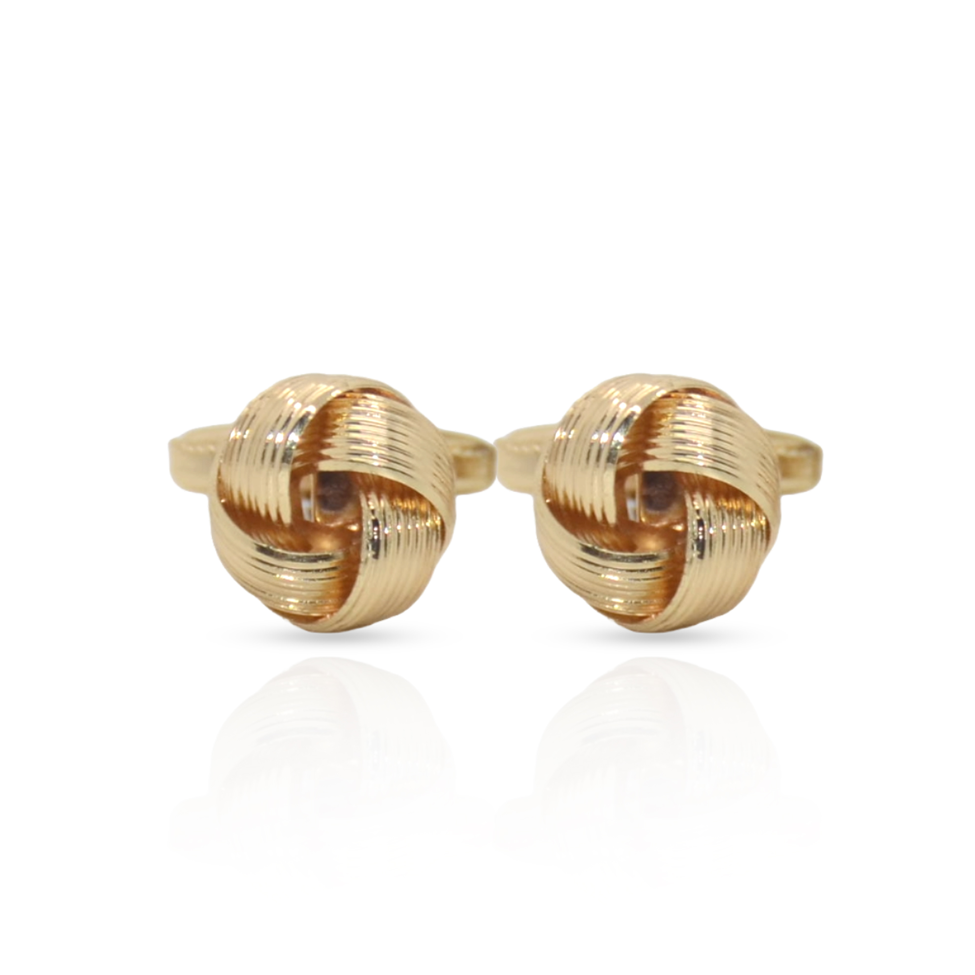 Cufflers Classic Gold and Silver Round Cufflinks with Free Gift Box – CU-0013 – Gold