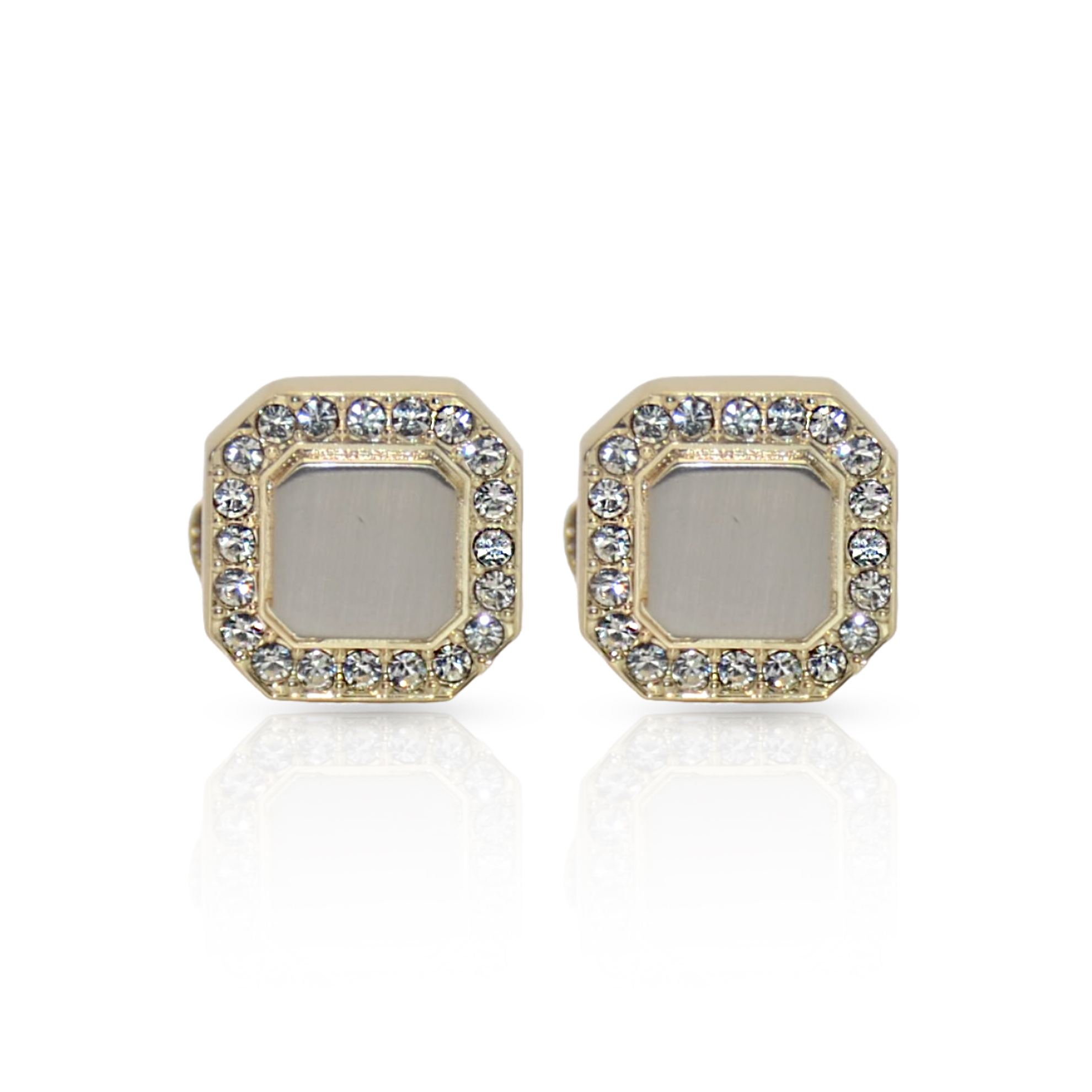 Cufflers Classic Octagon Shape Crystal Cufflinks – Model with Free Gift Box – CU-0016