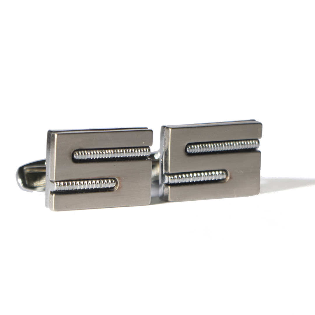 Cufflers Vintage Copper and Silver Rectangle Cufflinks with Free Gift Box – CU-1001 – Silver