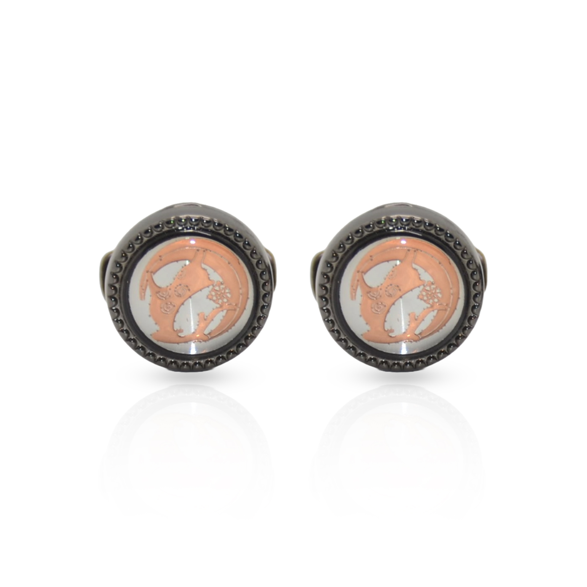 Cufflers Vintage Classic Black Circle Cufflinks Model – Free Gift Box Included – CU-1029