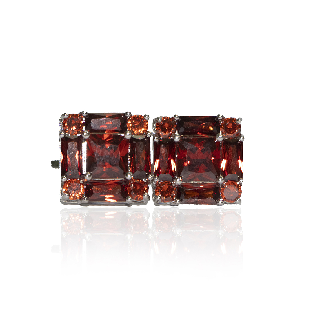 Cufflers Modern Square Cufflinks with Free Gift Box – CU-3001 – Red